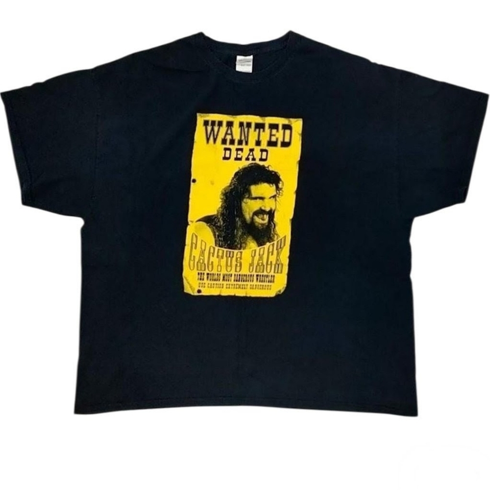 Vtg 2000s WWF Cactus Jack Wanted Dead Or Alive Tee Shirt Size 3XL